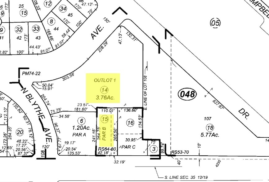 NEC Herndon & Blythe Ave, Fresno, CA à vendre - Plan cadastral - Image 2 de 2