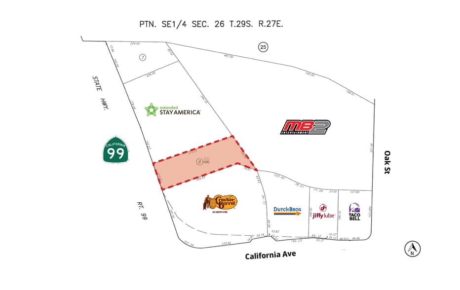 California Ave, Bakersfield, CA à louer - Plan cadastral - Image 2 de 2
