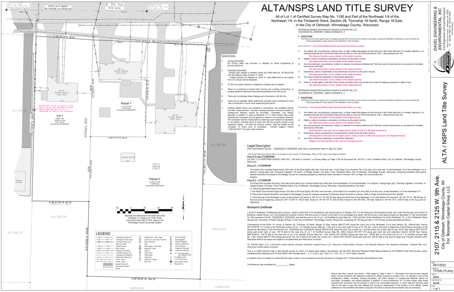 2107-2115-2125 9th Ave, Oshkosh, WI à vendre - Plan cadastral - Image 3 de 5