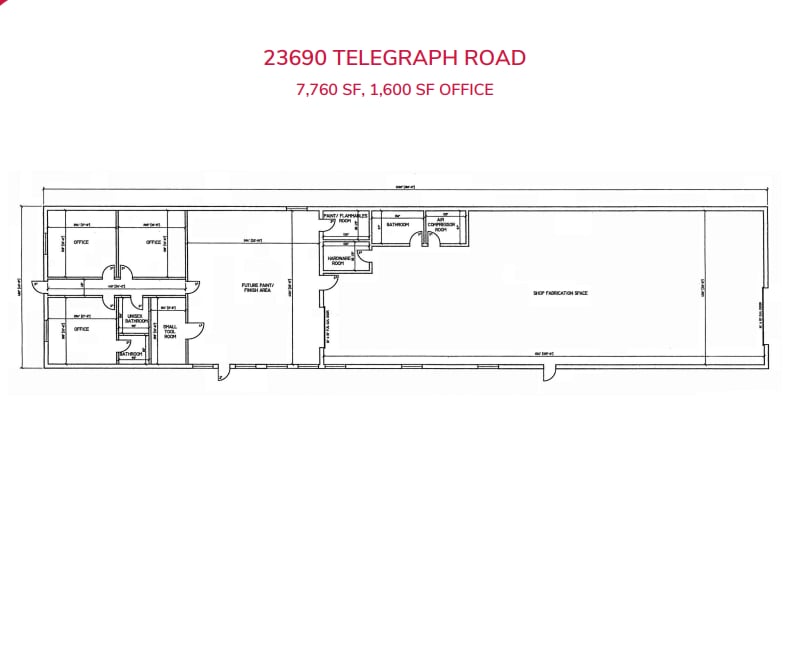 23690 Telegraph Rd, Southfield, MI à louer Plan d’étage- Image 1 de 3
