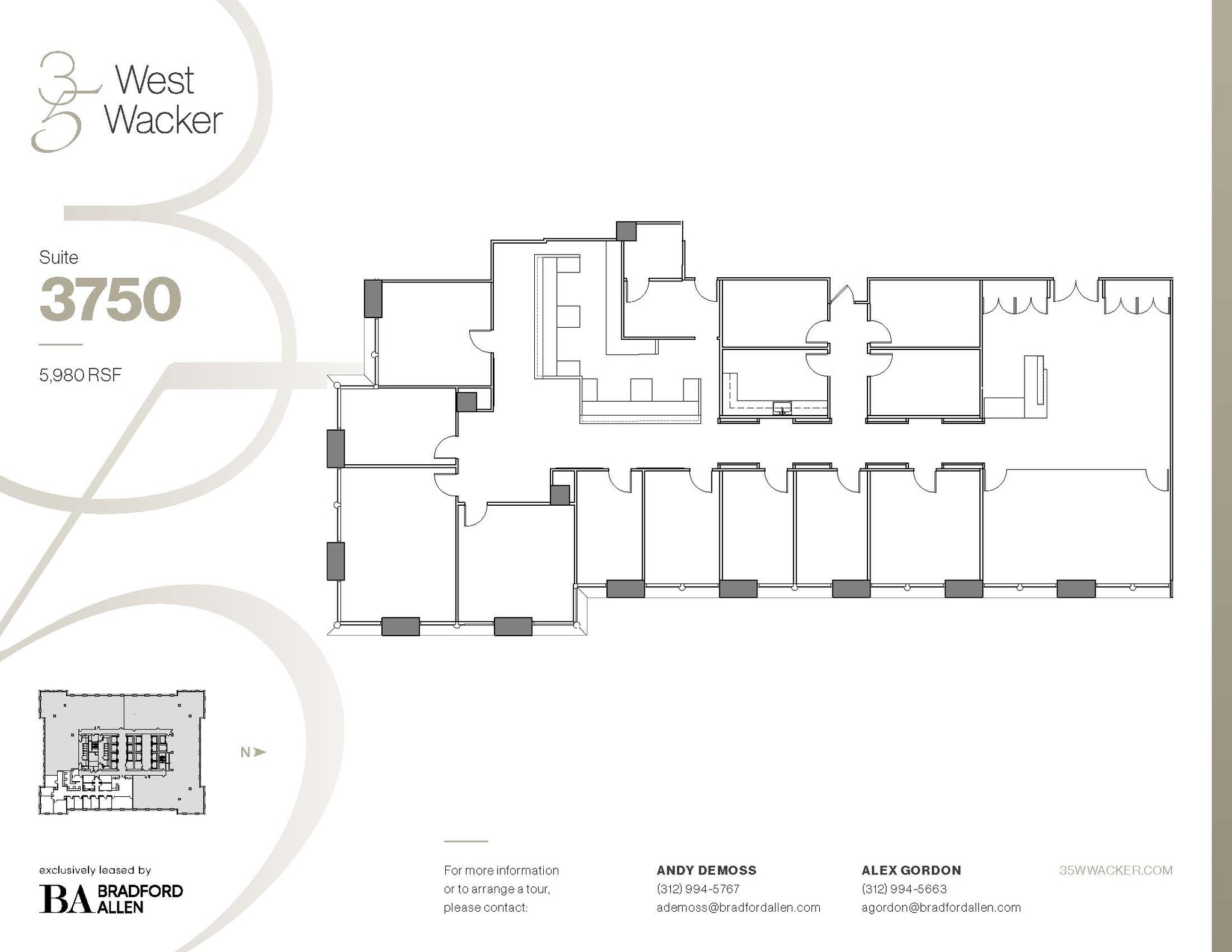 35 W Wacker Dr, Chicago, IL à louer Plan d’étage- Image 1 de 4