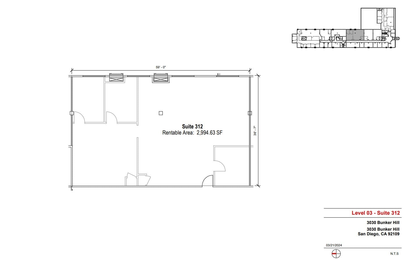 3030 Bunker Hill St, San Diego, CA for lease Floor Plan- Image 1 of 2