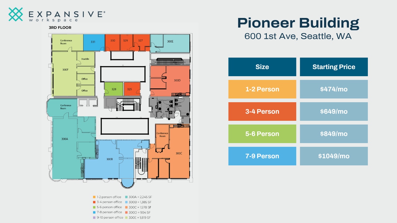 600 1st Ave, Seattle, WA à louer Plan d’étage- Image 1 de 4