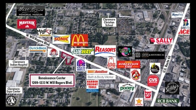 1219 W Will Rogers Blvd, Claremore, OK - Aerial map view