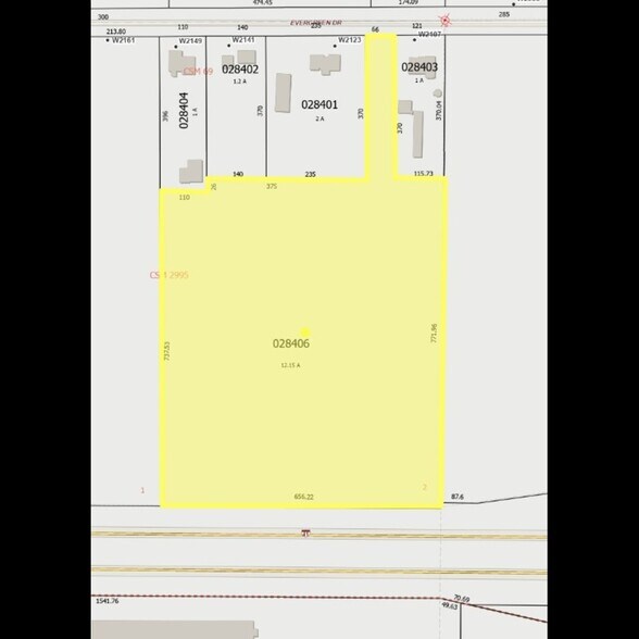 W2161 Evergreen Dr, Kaukauna, WI for sale - Plat Map - Image 2 of 3