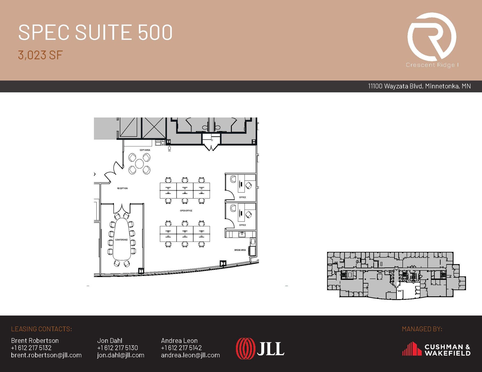 11100 Wayzata Blvd, Minnetonka, MN à louer Plan d’étage- Image 1 de 1