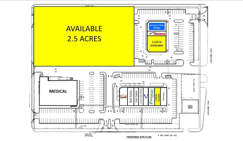 8 Mile Rd, Hazel Park, MI for lease - Site Plan - Image 1 of 1
