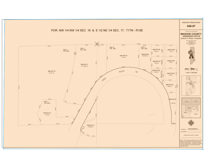 0 Mount Rose Hwy, Reno, NV à vendre - Plan cadastral - Image 2 de 2