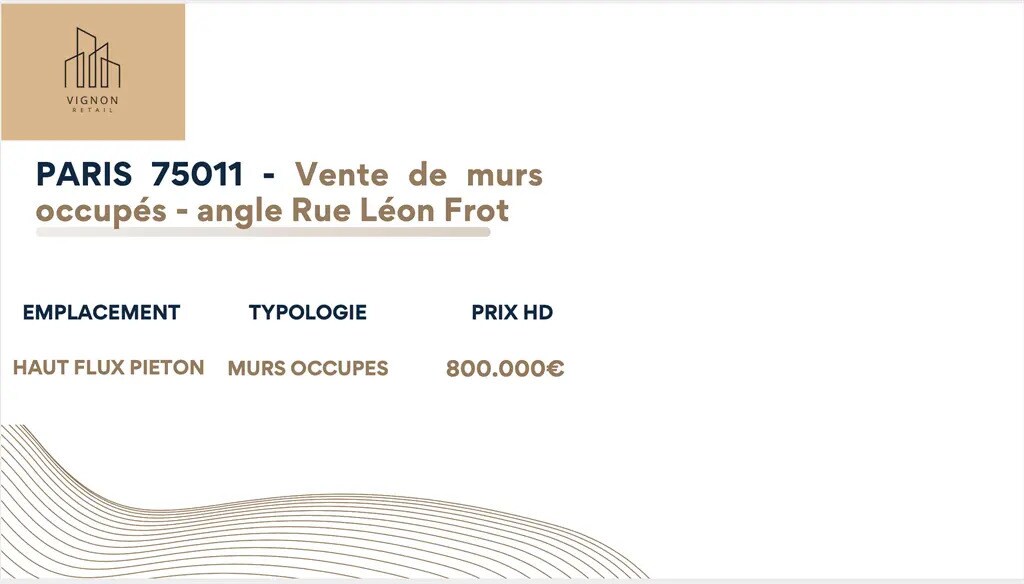 Commerce de détail dans Paris à vendre Photo du bâtiment- Image 1 de 3
