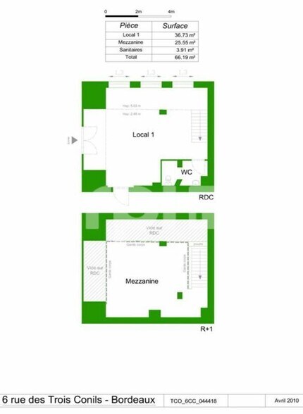 Bureau dans Bordeaux à louer - Plan d’étage - Image 1 de 2