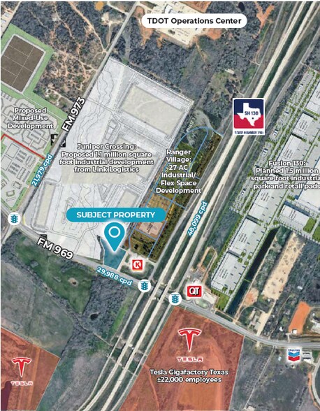 FM 969 & SH 130, Austin, TX à vendre - Aérien - Image 2 de 3