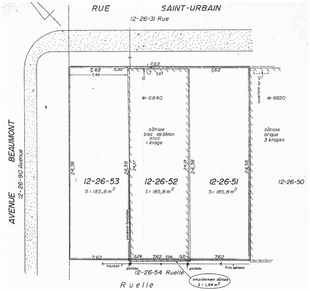 6840 Rue Saint-Urbain, Montréal, QC à vendre - Plan cadastral - Image 3 de 4
