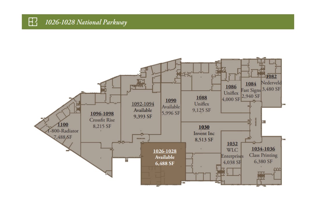 1026-1100 National Pky, Schaumburg, IL for lease Floor Plan- Image 1 of 1