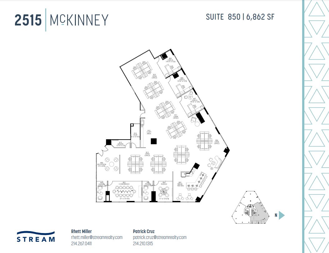 2515 McKinney Ave, Dallas, TX à louer Plan d  tage- Image 1 de 1