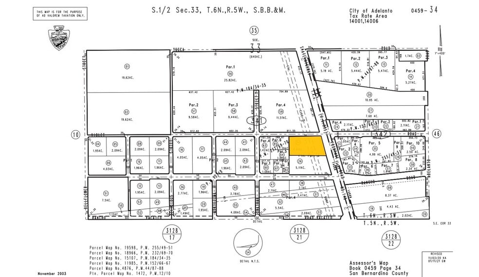 Highway 395, Adelanto, CA for sale - Plat Map - Image 2 of 2