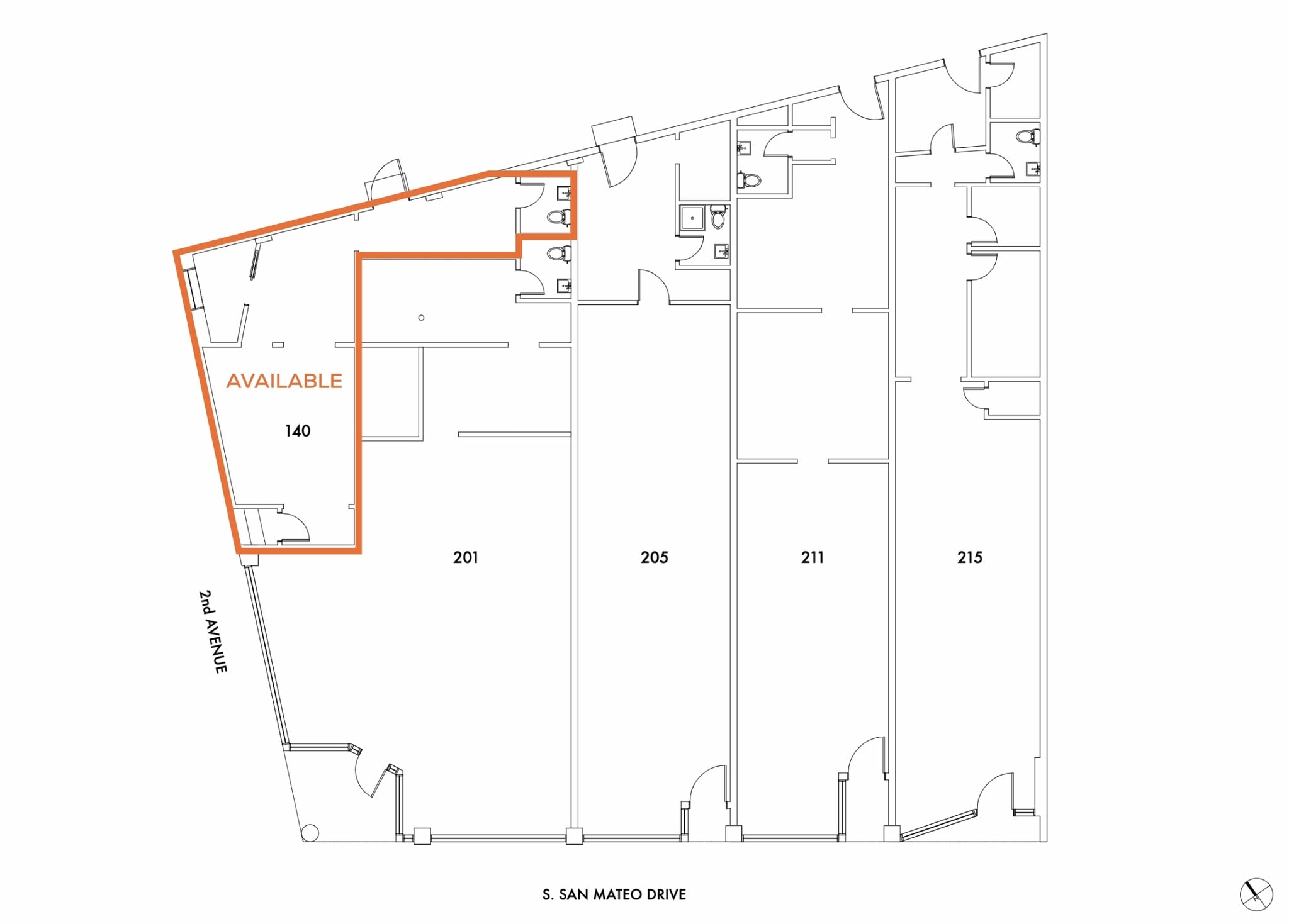 140 2nd Ave, San Mateo, CA for lease Floor Plan- Image 1 of 1