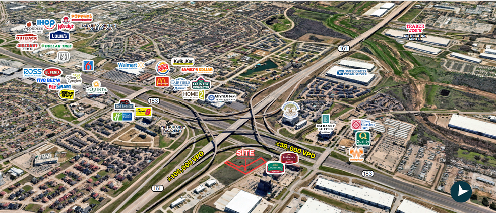 NW Corner of 183 & 161 hwy, Irving, TX à vendre - Photo principale - Image 1 de 2