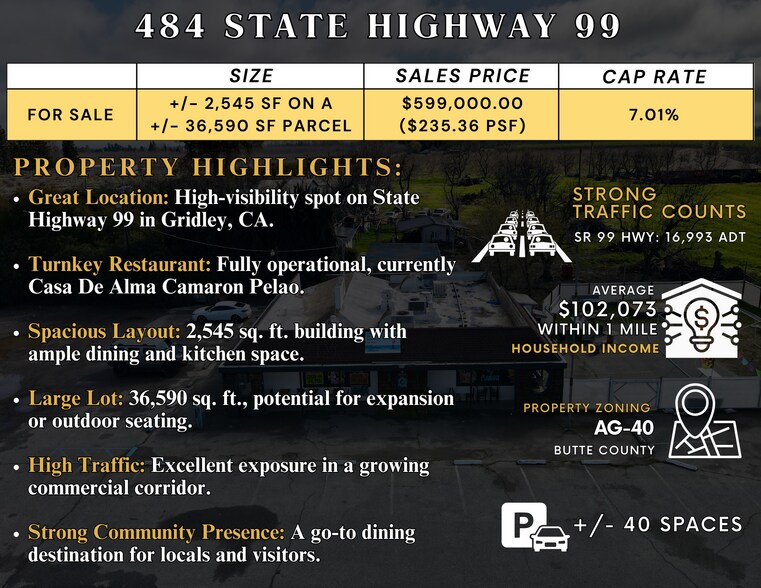 484 Highway 99, Gridley, CA à vendre - Photo du bâtiment - Image 2 de 5