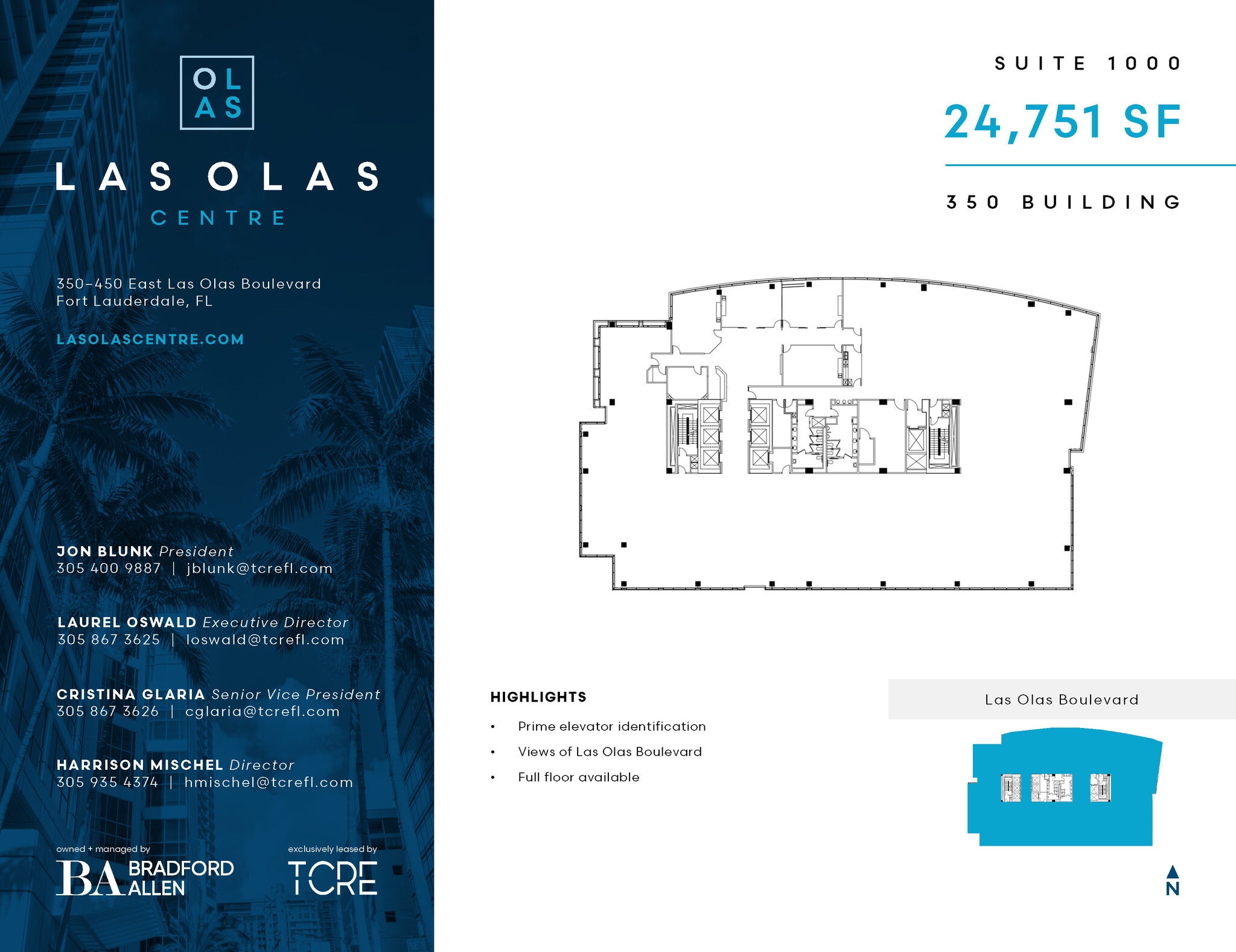 350 E Las Olas Blvd, Fort Lauderdale, FL à louer Plan d’étage- Image 1 de 1