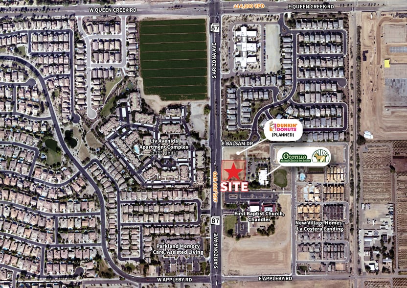 S S/SEC Arizona Ave & Queen Creek Ave, Chandler, AZ for lease - Aerial - Image 2 of 4