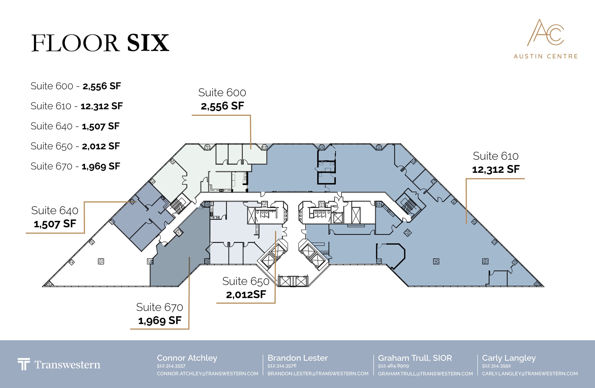 701 Brazos St, Austin, TX à louer Plan d’étage- Image 1 de 1