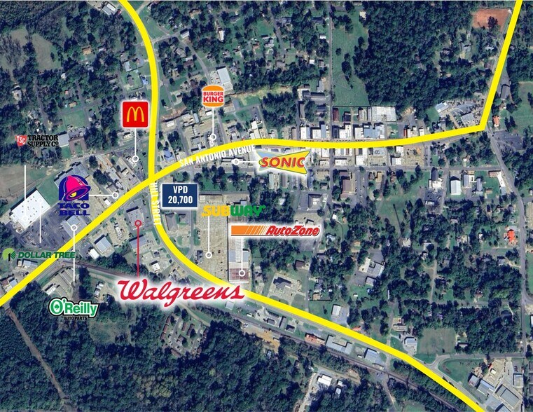 280 San Antonio Ave, Many, LA à vendre - Aérien - Image 2 de 3