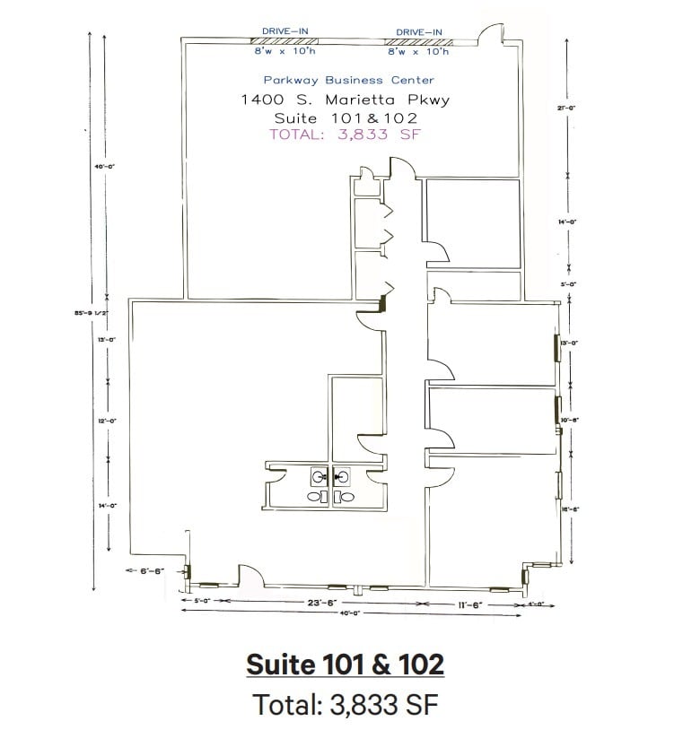 1400 S Marietta Pky SE, Marietta, GA à louer Plan d’étage- Image 1 de 1