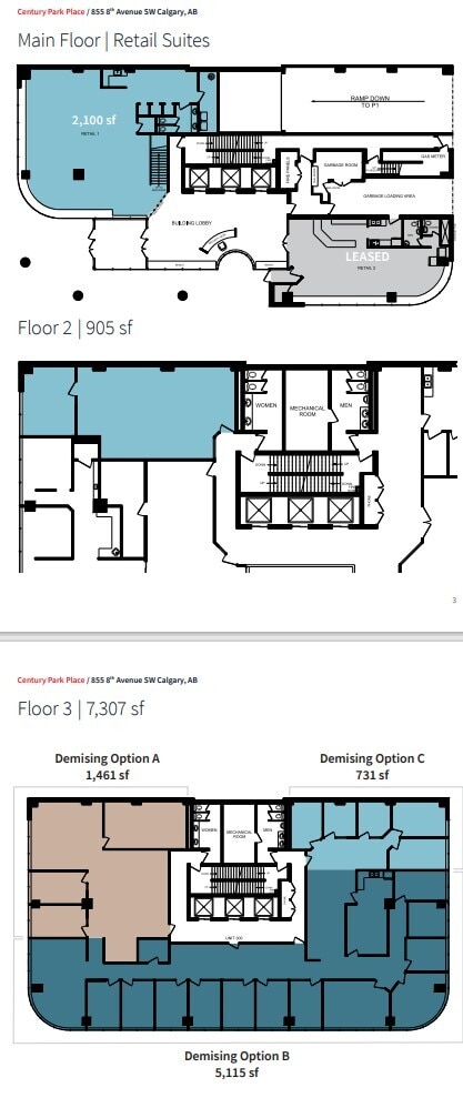 855 8th Ave SW, Calgary, AB à louer Plan d’étage- Image 1 de 1