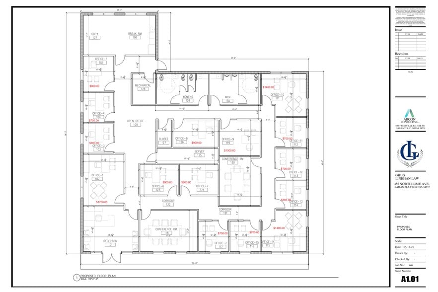 455 N Lime Ave, Sarasota, FL for lease - Floor Plan - Image 2 of 3