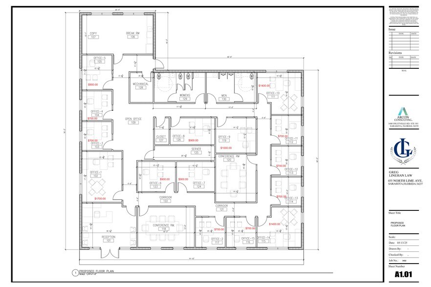 455 N Lime Ave, Sarasota, FL à louer - Plan d’étage - Image 2 de 3