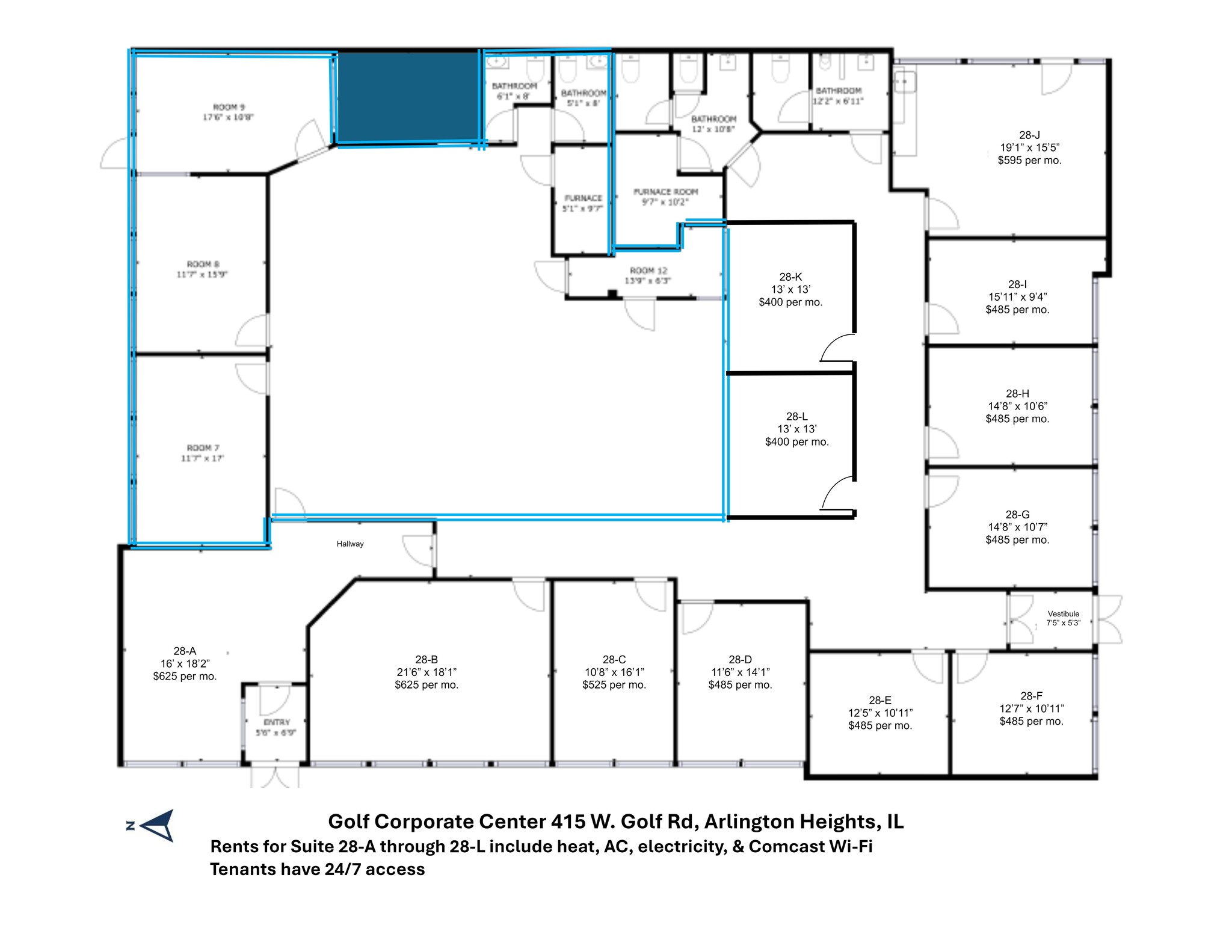 415 W Golf Rd, Arlington Heights, IL à louer Plan de site- Image 1 de 5