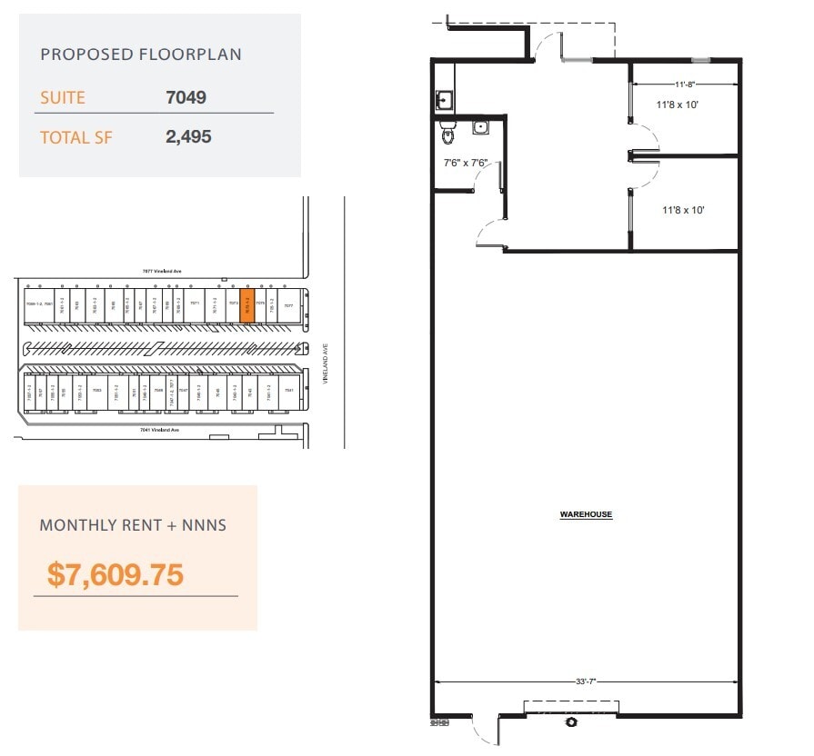 7059-7077 1/2 Vineland Ave, North Hollywood, CA for lease Floor Plan- Image 1 of 1