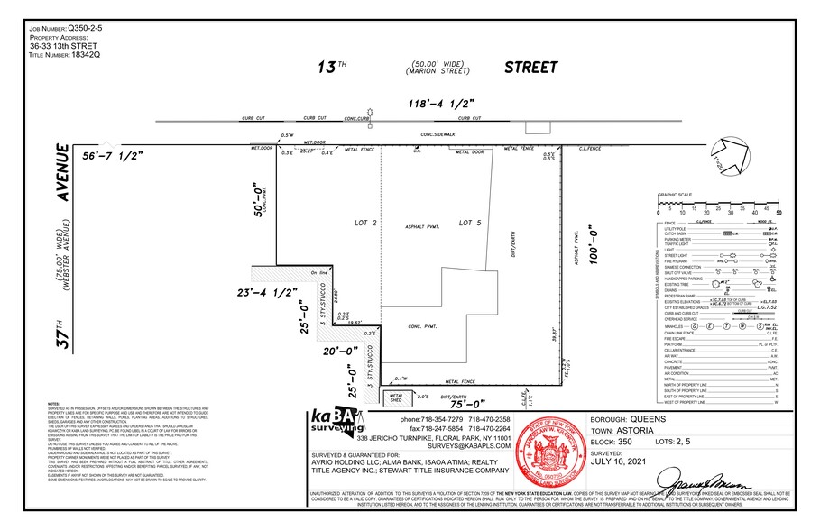 3633 13th St, Astoria, NY à vendre - Plan de site - Image 2 de 2