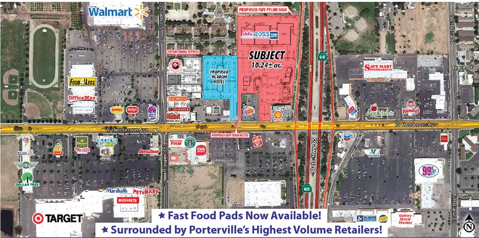 NWC Henderson Ave & State Highway 65, Porterville, CA à louer - Photo du bâtiment - Image 2 de 2