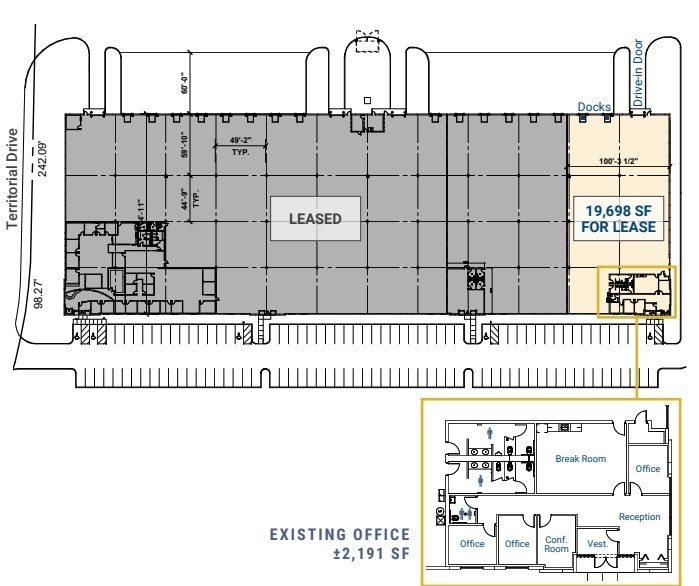 612 Territorial Dr, Bolingbrook, IL for lease Floor Plan- Image 1 of 1