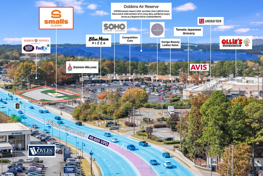 2355 Windy Hill Rd SE, Marietta, GA for sale - Aerial - Image 3 of 7