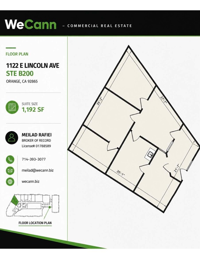1122 E Lincoln Ave, Orange, CA 92865 - Unité B200 - - Plan d’étage - Image 1 of 5