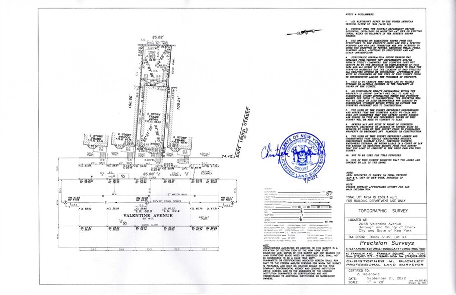 2065 Valentine Ave, Bronx, NY for sale - Site Plan - Image 2 of 2