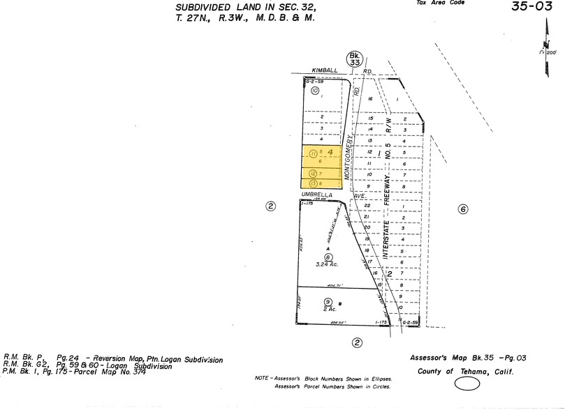 Montgomery Rd, Red Bluff, CA for sale - Plat Map - Image 1 of 1