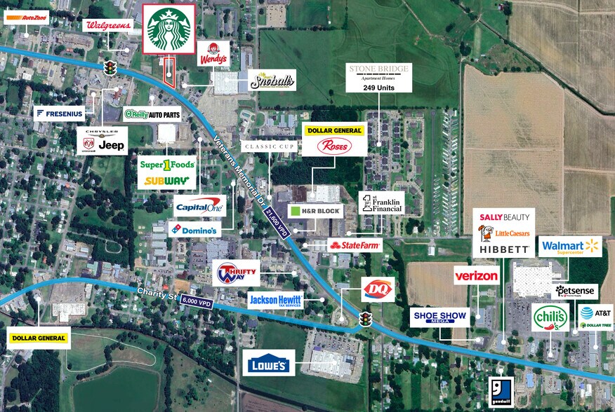 Veterans Memorial Drive & Odea Street, Abbeville, LA à vendre - Aérien - Image 2 de 5