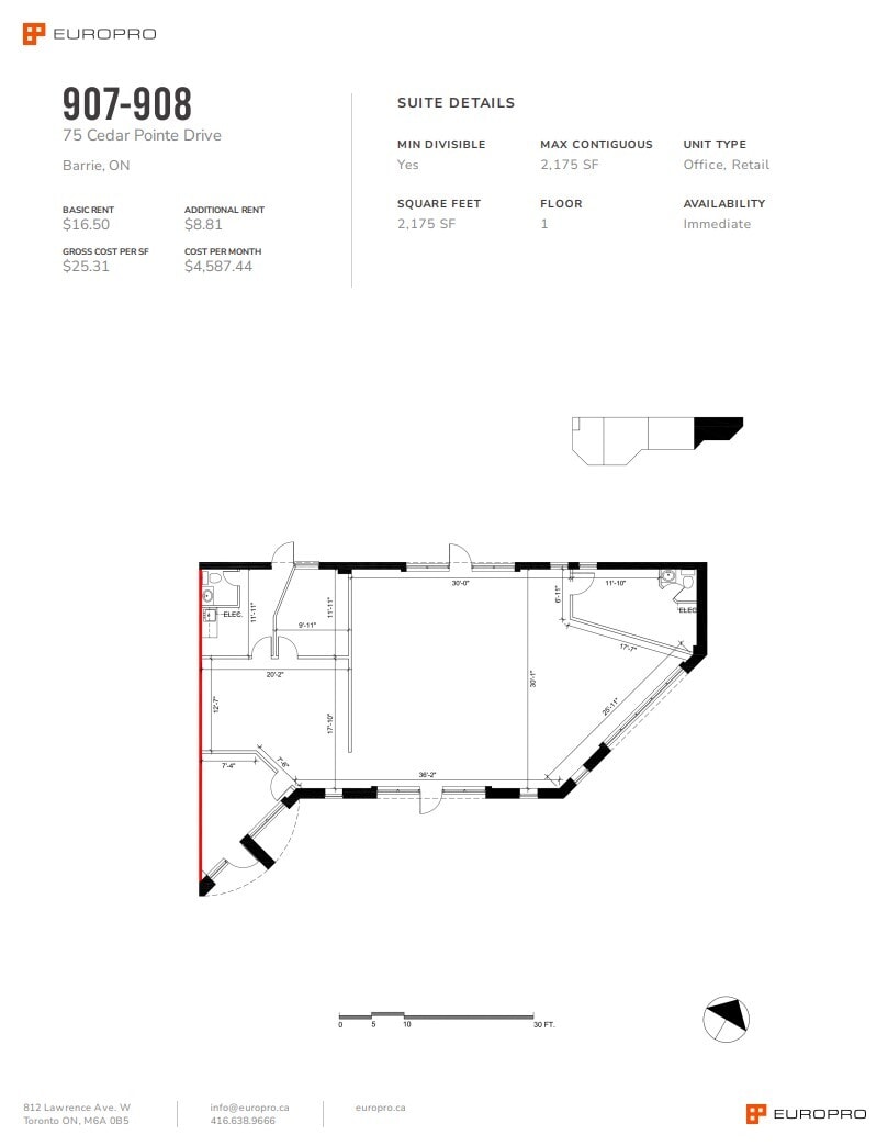 29-35 Cedar Pointe Dr, Barrie, ON for lease Floor Plan- Image 1 of 1