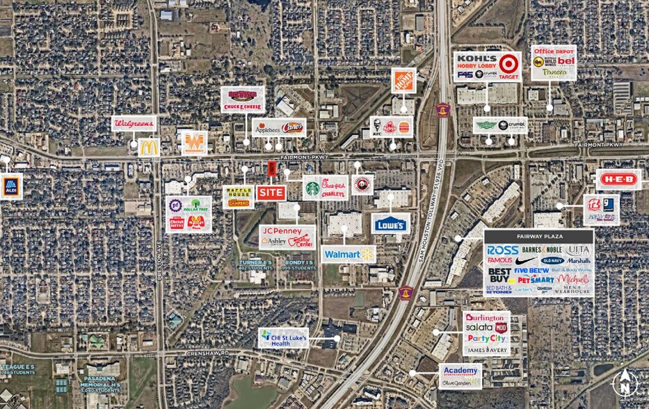 5020 Fairmont Pky, Pasadena, TX à louer - Aérien - Image 2 de 3