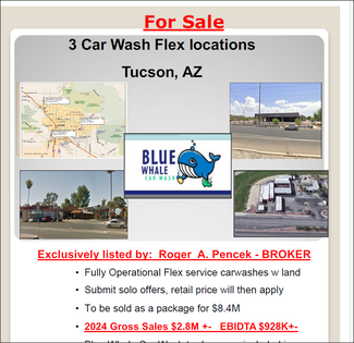 Plus de détails pour Car Wash chain of 3 locs $8.4M  w land – Spécialité à vendre, Tucson, AZ