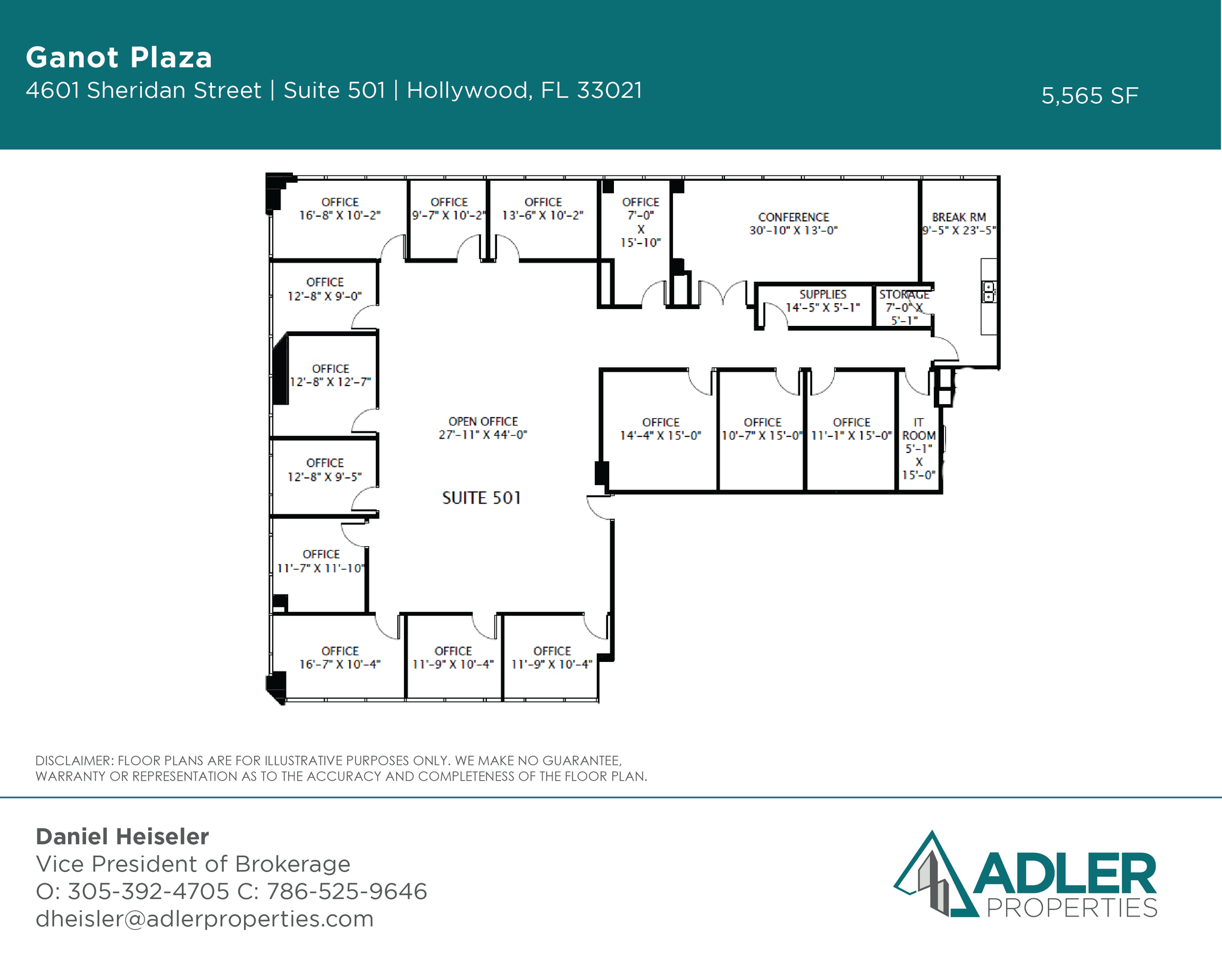 4601 Sheridan St, Hollywood, FL à louer Plan d’étage- Image 1 de 1