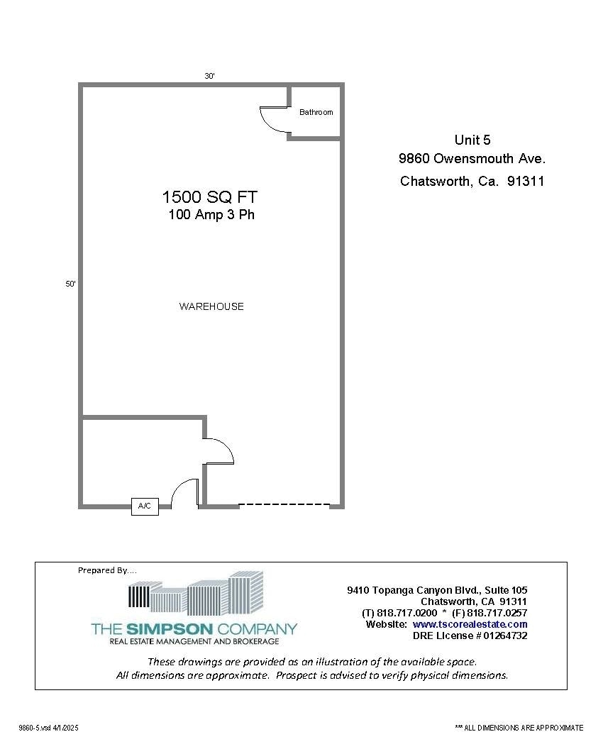9850-9860 Owensmouth Ave, Chatsworth, CA à louer Plan d’étage- Image 1 de 1