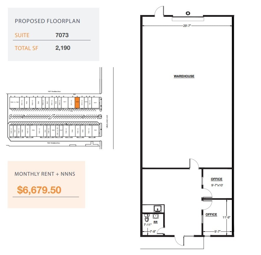 7059-7077 1/2 Vineland Ave, North Hollywood, CA for lease Floor Plan- Image 1 of 1