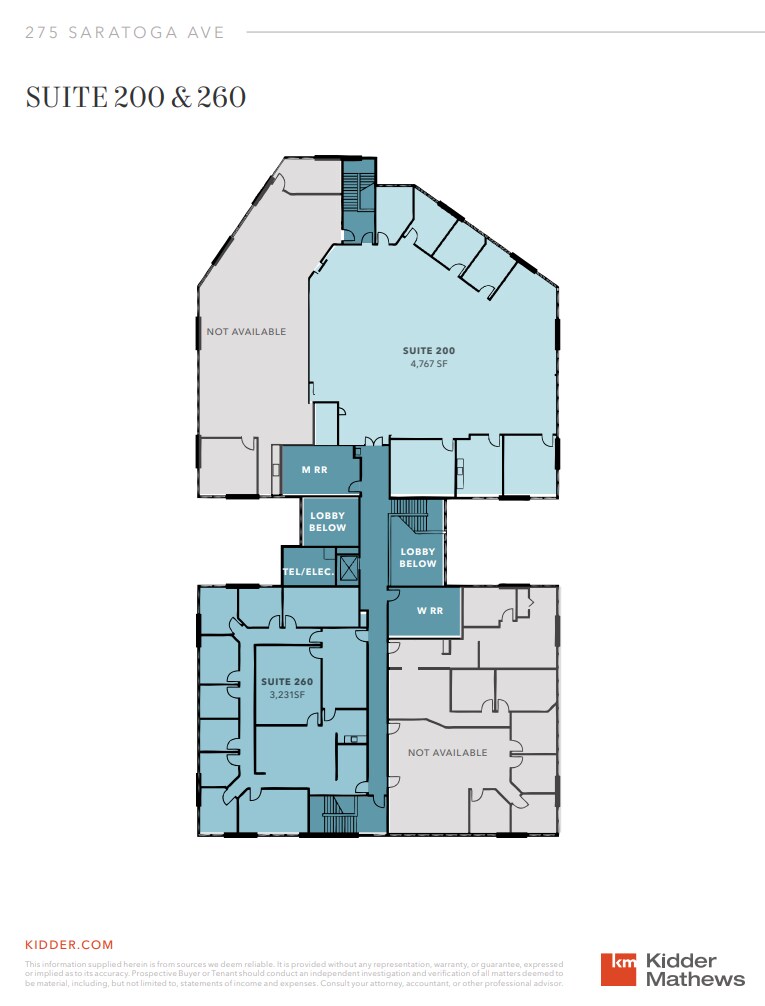 275 Saratoga Ave, Santa Clara, CA à louer Plan d’étage- Image 1 de 1