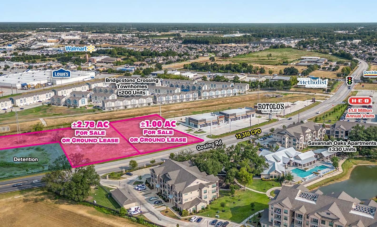 SWQ of Gosling and FM 2920, Spring, TX for lease Aerial- Image 1 of 7