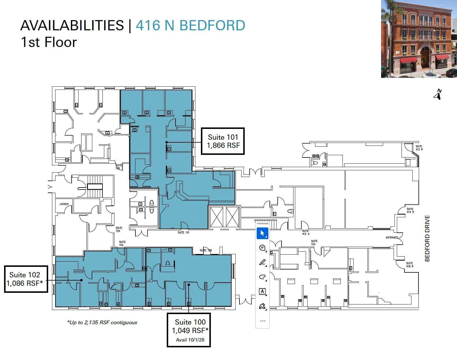 416 N Bedford Dr, Beverly Hills, CA à louer Plan d’étage- Image 1 de 1