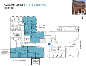 416 N Bedford Dr, Beverly Hills, CA à louer Plan d’étage- Image 1 de 1